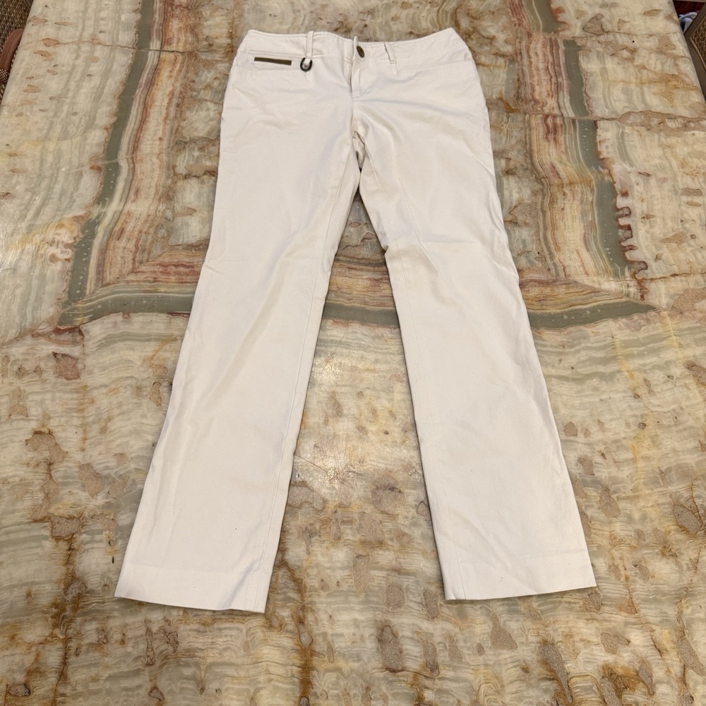 Lauren Ralph Lauren Womens Pants Size 2 White Stretch Straight Leg Casual